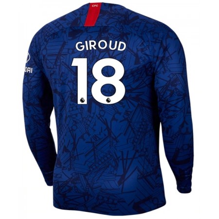 Billiga Fotbollströjor Chelsea GIROUD 18 Hjemma tröja 2019/20 Långärmad